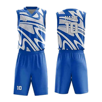 Set Jersey Baseball Sublimasi Custom 100% Poliester, Kerah V, Tanpa Lengan, Cetak Geometris, Ramah Lingkungan, Menyerap Keringat, Empat Arah