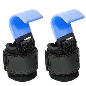 Crochets de musculation en caoutchouc violet personnalisés avec support antidérapant pour les poignets et sangles de levage robustes pour les exercices de traction - Product Image 3