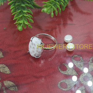 Large Pink Larimar <b>Ring</b> 925 Sterling <b>Silver</b> Handmade Oval Gemstone <b>Ring</b> <b>Statement</b> Jewelry Women Gift Christmas gift for Wife - Product Image 3