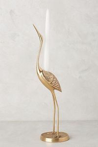 Golden Brass Palm <b>Tree</b> Candle <b>Stand</b> with Bird Home Decoration Durable Metal Holder - Product Image 5