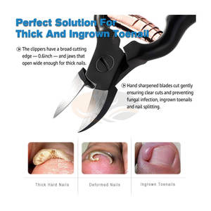 Coupe-ongles de précision en acier inoxydable pour ongles épais/enfoncés, pour bébés et seniors, ouverture large, outil de pédicure robuste - Product Image 3