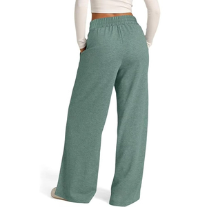 New Arrival High Style Vintage Women Flare Pants Plus Size 100% Cotton <b>Elastic</b> Waist High Waist Breathable Quick Dry - Product Image 2