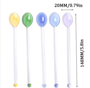 ช้อนแก้วโบโรซิลิเกตสีสันสดใส น้ำหนักเบา ทนความร้อน ดีไซน์มินิมอลทันสมัย สำหรับร้านกาแฟ ตกแต่งบ้าน หรือเป็นของขวัญ - Product Image 2