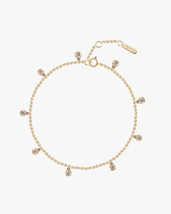 Pulsera de Oro Sólido 10K 14K 18K con Diamantes Redondos Certificados de Laboratorio, Pulsera de Cadena con Eslabones Colgantes y Dijes - Product Image 3