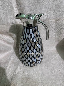 Théière, cafetière, thermos, carafe à eau et bouilloire en nacre, style arabe royal, en coquille de Capiz, très demandés - Product Image 5