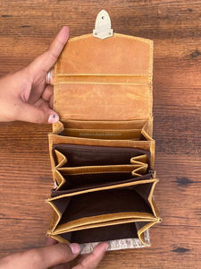 Nueva llegada de pelo hecho a mano real en la cartera de cuero genuino de las mujeres occidentales estilo billetera de cuero de vaca al por mayor carteras de lujo - Product Image 4