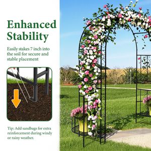 Recinzione Nera a Doppio Arco per Cortile 78x23x83.9cm - Product Image 6