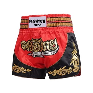 Transpirable Stretch Front Logo Ligero Durable Boxeo MMA Shorts Tela personalizada al por mayor - Product Image 5