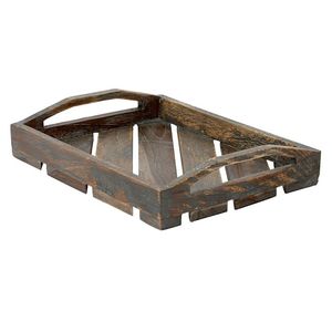Best Seller Rustic Wooden Nesting Serving Trays Set of 2 with Handles Stylish Decorative Trays for Home Kitchen and Dining Table - Product Image 5