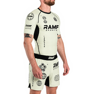 Rashguard personnalisé imprimé par sublimation, Rashguard MMA, Rushguard BJJ, Rashguard MMA OEM pour hommes, Rashguard à manches courtes - Product Image 1