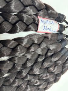 Fibra de Abacá Natural Teñida de Negro, Material de Fibra Trenzada para Extensiones de Cabello, Accesorios para el Cabello y Aplicaciones Artesanales - Product Image 5
