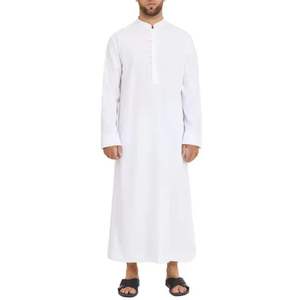 Jubba Islámica al por Mayor para Hombre, Corte Holgado, Manga Larga, Largo hasta el Suelo, con Bolsillos Laterales, Transpirable, para Oración Musulmana, Estilo Árabe - Product Image 1