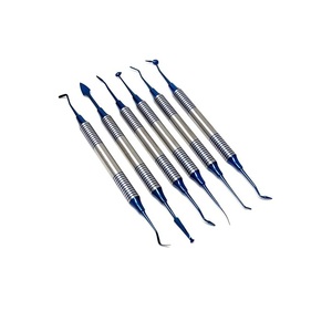 Kit de 6 instruments manuels pour la pose de composite dentaire, pointes en titane bleu, outils de restauration en acier inoxydable - Product Image 5