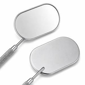 Stainless Steel Dental Mouth <b>Mirror</b> With Textured Handle For Oral Examination - Product Image 2