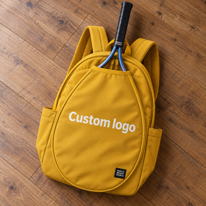 Sac à dos pour raquette de squash avec logo personnalisé, pochette avant pour raquette, double fermeture éclair, bretelles rembourrées et poches latérales OEM - Product Image 1