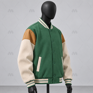 Factory Wholesale Custom Embroidered Canvas Baseball <b>Jackets</b> <b>Men</b> Women Autumn Casual Stand Covered Button Windproof Front <b>Letter</b> - Product Image 3