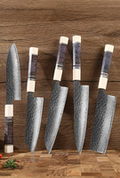 Pisau Koki Jepang 178mm Baja Damascus VG10 67 Lapisan Ultra Tajam Pisau Dapur Tempa Rustic Untuk Memasak Mengiris Gagang Kayu Stabil