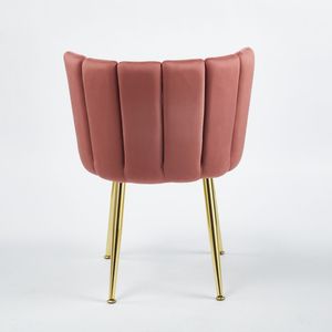 Set di 2 Sedie da Pranzo Moderne ROSA in Velluto con Schienale Confortevole e Gambe in Tubo di Ferro Color Oro per Sala da Pranzo - Product Image 6