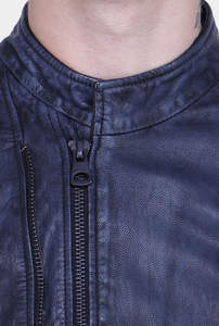 Veste en cuir ciré de haute qualité pour homme, nouvelle mode d'hiver, couleur unie, col montant, style simple et décontracté, veste d'hiver tendance - Product Image 5