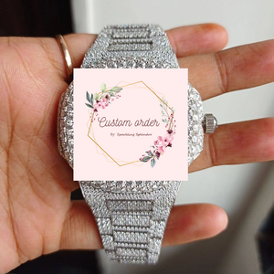 Reloj de Hombre Personalizado, Estilo Hip Hop, de Acero Inoxidable con Diamantes Incrustados, VVS Moissanite, Diseño Moderno - Product Image 2