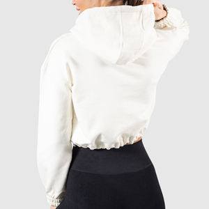 Custom Women's <b>Crop</b> Hoodie Casual Breathable Pullover Fashion Sweatshirt Short Length Apparel - Product Image 2