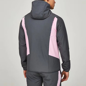 Custom Two Piece <b>Windbreaker</b> Set Patchwork Zip up Nylon Polyester Streetwear Tracksuit Men <b>Windbreaker</b> Set - Product Image 2