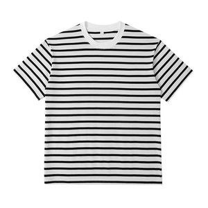 Camiseta de Punto de Manga Corta con Cuello Redondo para Hombre, Color Blanco y Negro, Corte Regular, Informal, de Algodón, 320 g, Teñido Liso, KATBROS INDUSTRY - Product Image 1