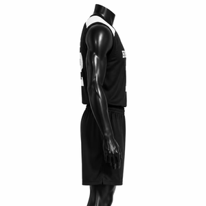 Conjunto de Camiseta de Baloncesto Negra para Hombre Bridgeprep, Cuello en V, Sin Mangas, Absorbe la Humedad, Ajuste Atlético, Ropa Deportiva para Adultos - Product Image 6