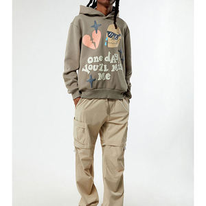 Sweat à capuche oversize gris pour homme et femme, style streetwear, coupe classique, 100 % coton, hiver, séchage rapide, motif Skull Heart One Day You'll Miss Me - Product Image 5