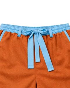 Custom Men Burnt Orange Sleeveless Tank Top And Shorts <b>Set</b> Casual Summer Cotton Outfit Sky Blue Trim Drawstring Two Piece <b>Set</b> - Product Image 5