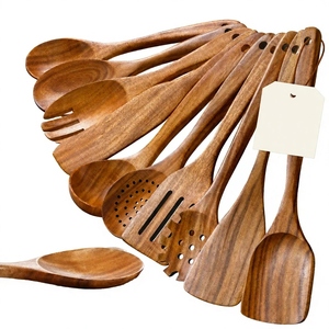 Tianzhu Stock Wholesale Teak Wooden Cooking Utensils Set 12-Piece Oven/Microwave/Dishwasher Safe Kitchen <b>Tools</b> - Product Image 3