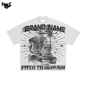 Camiseta de Manga Corta para Hombre, Corte Holgado, Personalizada, MOQ Bajo, 100% Algodón, Impresión Serigrafiada, Fabricante de Ropa Urbana Informal - Product Image 1