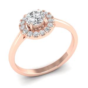 แหวนเพชรทรงกลมเจียระไนแบบบริลเลียนต์ 0.63 กะรัต REYES Luxury ทองคำแท้ 14K ประดับเพชรรอบวงแบบ Halo ความสะอาดระดับ VVS ได้รับการรับรองจาก IGI เครื่องประดับชั้นดี - Product Image 2