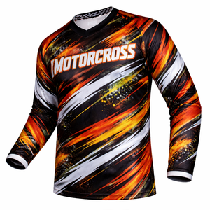 Maillot de course moto personnalisé OEM pour hommes, séchage rapide, évacuation de l'humidité, polyester, vêtements de motocross MX, production en gros - Product Image 5