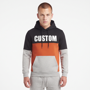 Sudadera con Capucha de Nailon de Alta Calidad, Corte Regular, Diseño de Bloques de Color en Tres Tonos, Informal, con Bolsillos, para Hombre - Product Image 5