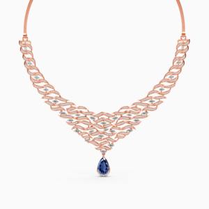 Collier Ocean Embrace avec diamants cultivés en laboratoire de 4,70 carats et pierres précieuses en or jaune 9 carats, or blanc, or rose - Product Image 1