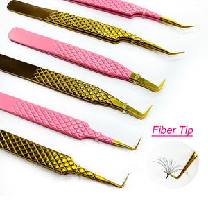 Fiber Tip Tweezers Stainless Steel Precision <b>Toothed</b> Eyelash Extension <b>Tools</b> - Product Image 2