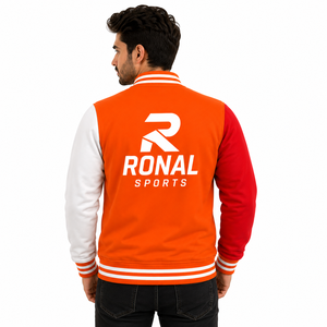 High Quality Custom Logo <b>Men's</b> Varsity Jacket Winter <b>Fleece</b> Leather Bomber Embroidery Streetwear Letterman Varsity Jacket Spring - Product Image 4