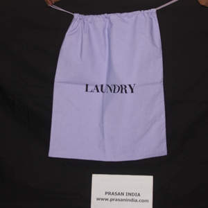 Purple COtton Drawstring <b>laundry</b> <b>bags</b> size standard 50x40 cms reusable and washable - Product Image 2