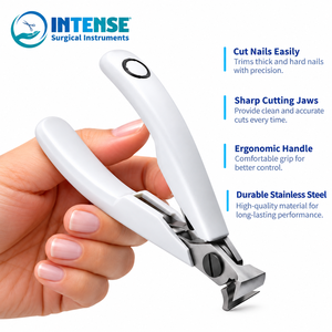 Coupe-ongles professionnel en acier inoxydable, à mâchoires de précision, pour ongles des pieds, blanc, ergonomique, qualité bijouterie - Product Image 6