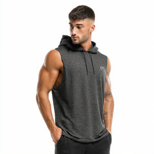 Débardeur à capuche sans manches en molleton coupe-vent et écologique pour homme, idéal pour le sport, la musculation, la gym et les activités de plein air - Product Image 4