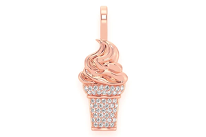 Pendentif cornet de crème glacée Iced Out, finition or blanc, Moissanite VVS, collier de luxe Hip Hop pour homme - Product Image 3