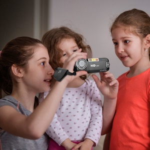 Opzioni nero-rosso 1 pezzo HD 1080P videocamera digitale 2.7 pollici 16X Zoom 270 gradi rotazione ricaricabile per bambini fotocamera - Product Image 6