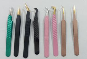 Pinzas para Pestañas de Volumen de Acero Inoxidable de Buena Calidad, Color Degradado, Precio al por Mayor - Product Image 2
