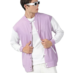 Veste universitaire élégante, veste de baseball tendance, streetwear universitaire, manches en cuir, veste universitaire respirante pour hommes - Product Image 1