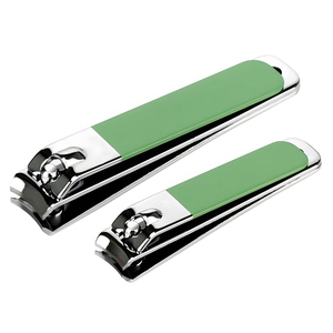 Cortauñas de Acero Inoxidable ZH INTERNATIONAL con Mango Verde, Hoja Plana y Punta Redondeada, Portátil para Uso en Dedos, Tamaño Adulto - Product Image 1