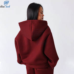 Conjunto Deportivo Informal Personalizado para Mujer, Sudadera con Capucha Holgada y Pantalones, Ropa Deportiva Cómoda para Calle y Gimnasio, 100% Algodón Transpirable - Product Image 3