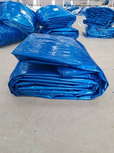 Bâche enroulable bleue robuste et imperméable pour usage extérieur, en tissu tissé uni, durable, résistante aux déchirures et stabilisée aux UV - Product Image 3