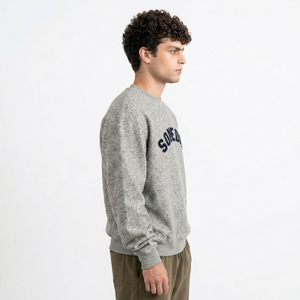Sudadera de cuello redondo gris para hombre, de alta calidad, de punto, de corte regular, informal, con estampado 'Someday', de gran venta, de diseñador. - Product Image 3