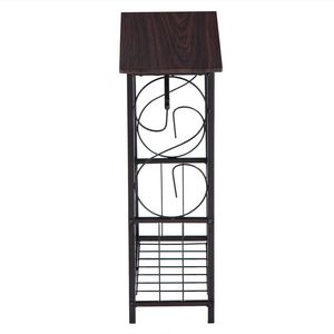 Mobile da Bagno Multifunzionale Marrone Scuro 37 X 20 X 55cm, Tavolino Moderno da Interno con Portarotoli e Portariviste - Product Image 6